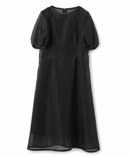 LANVIN COLLECTION / ランバン コレクション ドレス | シアーボーダーワンピース(ブラック)