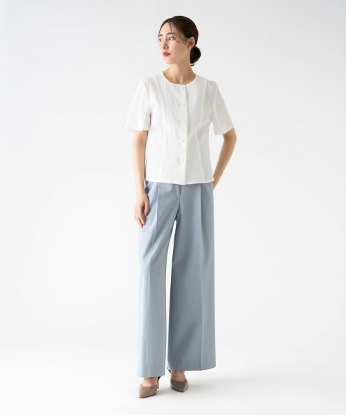 LANVIN COLLECTION / ランバン コレクション その他パンツ | センタープレスワイドパンツ | 詳細6