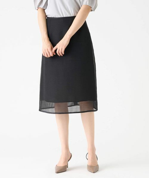 LANVIN COLLECTION / ランバン コレクション ロング・マキシ丈スカート | シアーボーダースカート | 詳細3