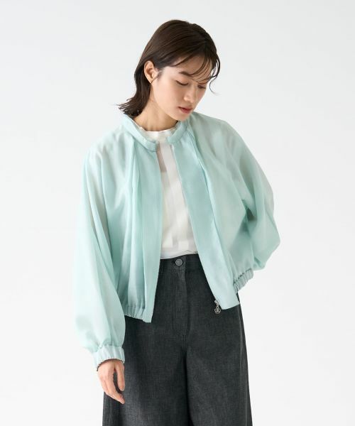 LANVIN COLLECTION / ランバン コレクション シャツ・ブラウス | オーガンジージップアップブラウス | 詳細1