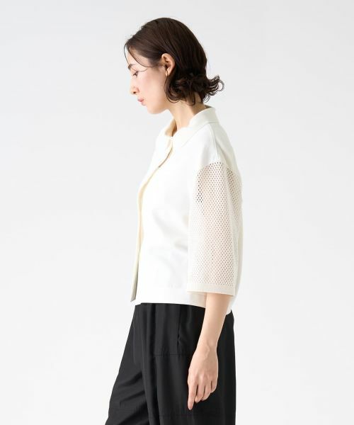 LANVIN COLLECTION / ランバン コレクション カットソー | ニットスリーブサテンシャツ | 詳細2