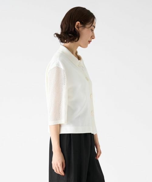 LANVIN COLLECTION / ランバン コレクション カットソー | ニットスリーブサテンシャツ | 詳細4