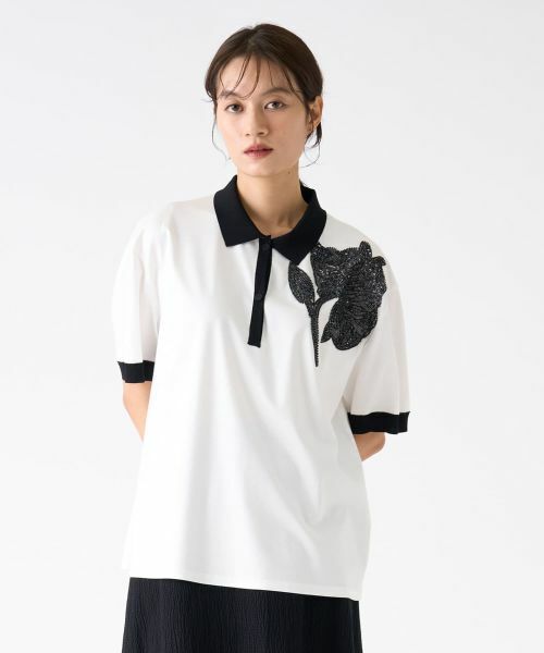 LANVIN COLLECTION / ランバン コレクション カットソー | フラワー刺繍トップス | 詳細1