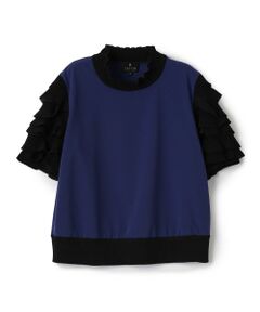 LANVIN COLLECTION / ランバン コレクション カットソー | フリルスリーブドッキングカットソー