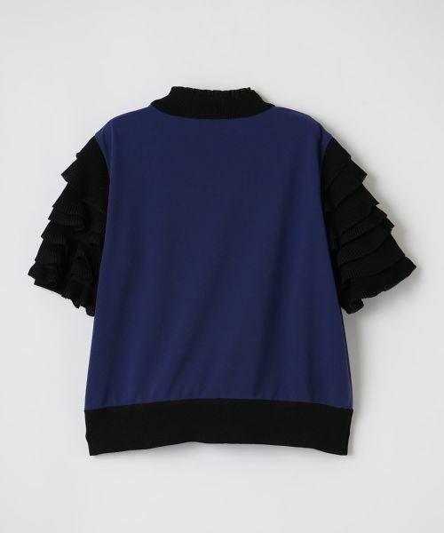 LANVIN COLLECTION / ランバン コレクション カットソー | フリルスリーブドッキングカットソー | 詳細1