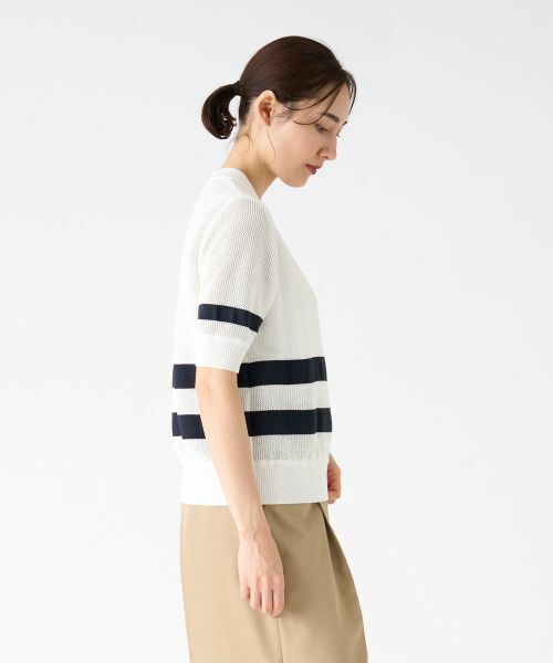 LANVIN COLLECTION / ランバン コレクション ニット・セーター | メッシュボーダーニット | 詳細12