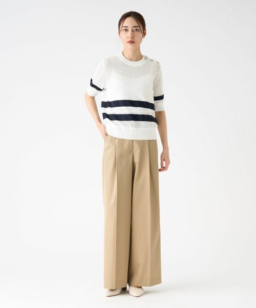 LANVIN COLLECTION / ランバン コレクション ニット・セーター | メッシュボーダーニット | 詳細14