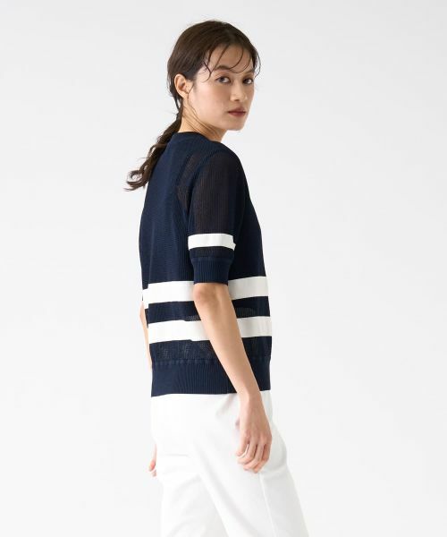 LANVIN COLLECTION / ランバン コレクション ニット・セーター | メッシュボーダーニット | 詳細4