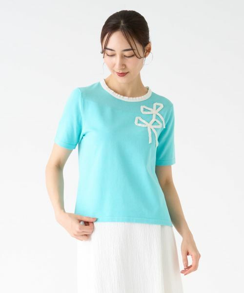 LANVIN COLLECTION / ランバン コレクション ニット・セーター | リボンモチーフパイピングニット | 詳細11