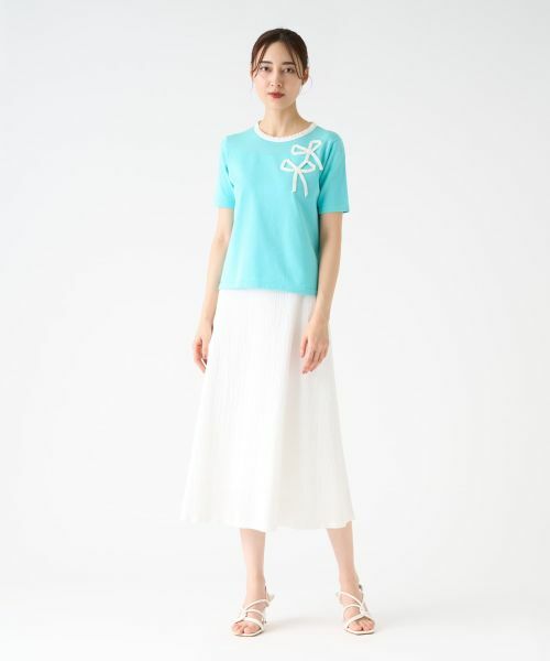 LANVIN COLLECTION / ランバン コレクション ニット・セーター | リボンモチーフパイピングニット | 詳細12