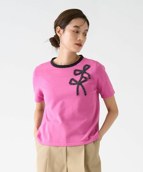 LANVIN COLLECTION / ランバン コレクション ニット・セーター | リボンモチーフパイピングニット | 詳細18