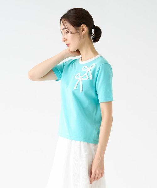 LANVIN COLLECTION / ランバン コレクション ニット・セーター | リボンモチーフパイピングニット | 詳細9