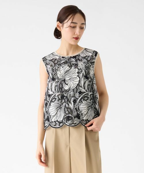 LANVIN COLLECTION / ランバン コレクション ニット・セーター | エンブロイダリードッキングニット | 詳細12