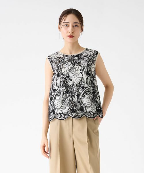 LANVIN COLLECTION / ランバン コレクション ニット・セーター | エンブロイダリードッキングニット | 詳細8