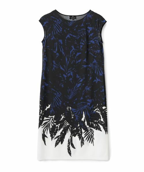 LANVIN COLLECTION / ランバン コレクション ドレス | リーフプリントワンピース(ブラック配色)