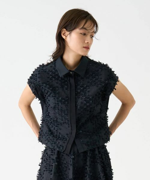 LANVIN COLLECTION / ランバン コレクション シャツ・ブラウス | リボンレリーフジャガードブラウス | 詳細1