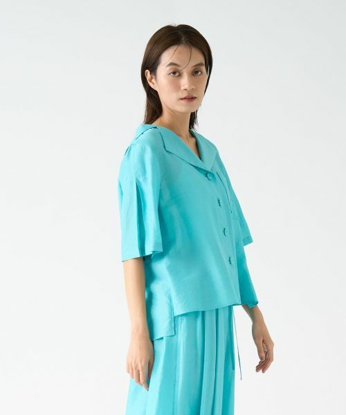 LANVIN COLLECTION / ランバン コレクション シャツ・ブラウス | キュプラシルクセーラーカラーブラウス | 詳細4