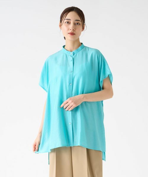 LANVIN COLLECTION / ランバン コレクション シャツ・ブラウス | キュプラシルクスタンドカラーブラウス | 詳細11