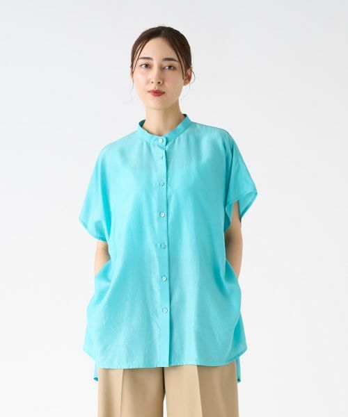 LANVIN COLLECTION / ランバン コレクション シャツ・ブラウス | キュプラシルクスタンドカラーブラウス | 詳細8