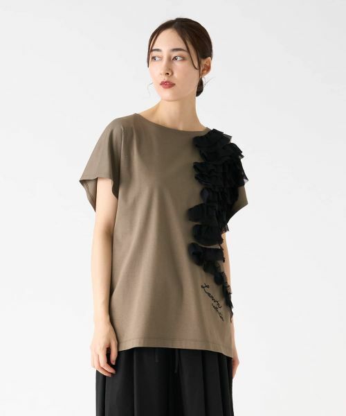 LANVIN COLLECTION / ランバン コレクション シアーナイロンカットソー LANVIN COLLECTION（ランバン コレクション） 】コットンリネン