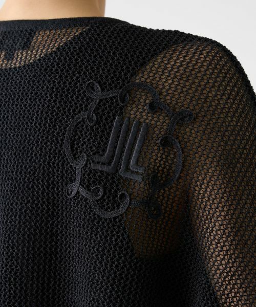 LANVIN COLLECTION / ランバン コレクション ニット・セーター | ロゴ刺繍メッシュカーディガン | 詳細14