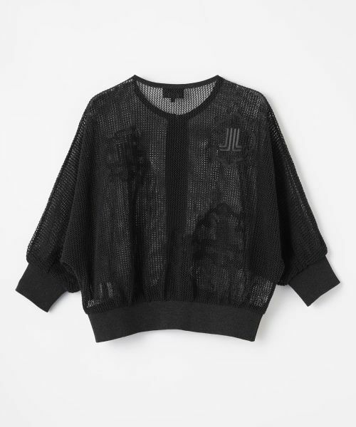 LANVIN COLLECTION / ランバン コレクション ニット・セーター | ロゴ刺繍メッシュカーディガン | 詳細15