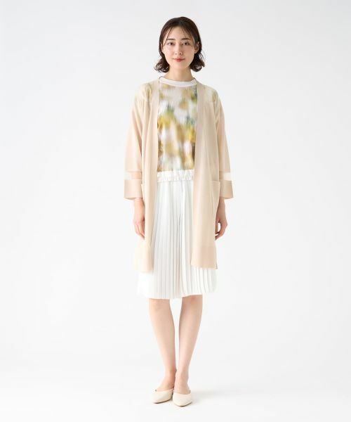 LANVIN COLLECTION / ランバン コレクション ニット・セーター | シアーブロッキングカーディガン | 詳細1