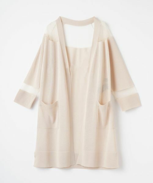 LANVIN COLLECTION / ランバン コレクション ニット・セーター | シアーブロッキングカーディガン | 詳細16