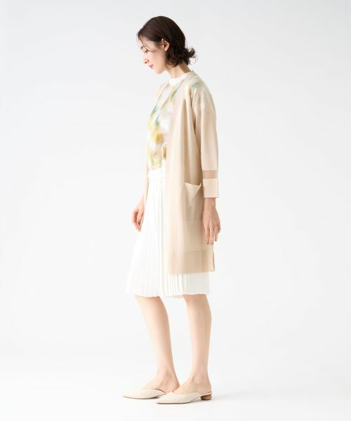 LANVIN COLLECTION / ランバン コレクション ニット・セーター | シアーブロッキングカーディガン | 詳細2