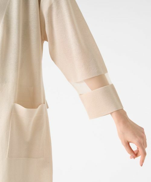 LANVIN COLLECTION / ランバン コレクション ニット・セーター | シアーブロッキングカーディガン | 詳細6