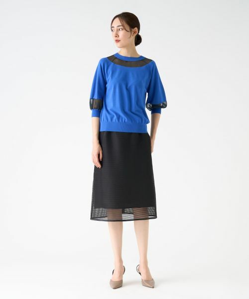 LANVIN COLLECTION / ランバン コレクション ニット・セーター | シアーブロッキングニットトップス | 詳細13