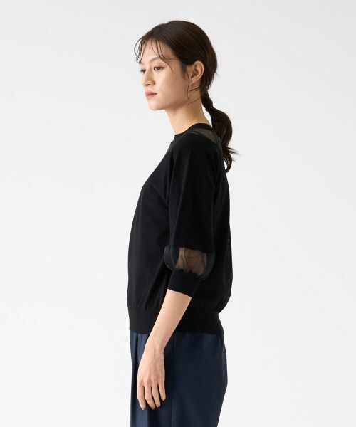 LANVIN COLLECTION / ランバン コレクション ニット・セーター | シアーブロッキングニットトップス | 詳細16