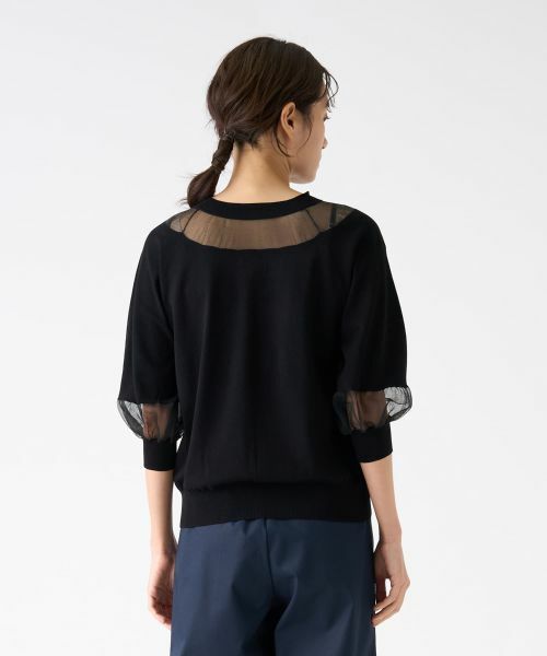 LANVIN COLLECTION / ランバン コレクション ニット・セーター | シアーブロッキングニットトップス | 詳細17