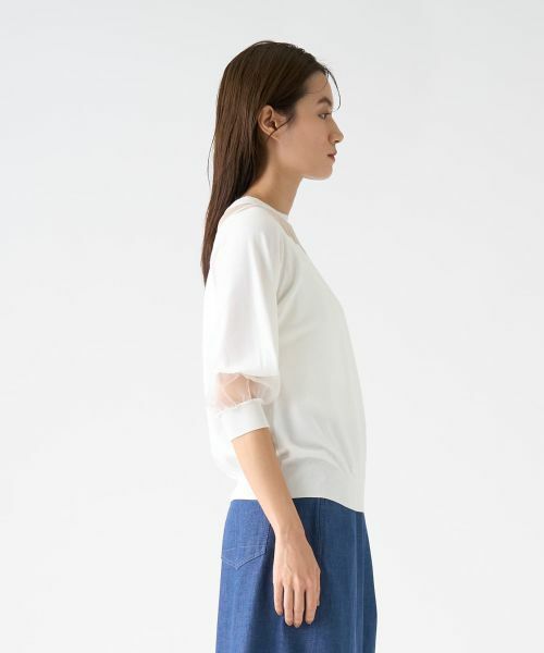 LANVIN COLLECTION / ランバン コレクション ニット・セーター | シアーブロッキングニットトップス | 詳細4