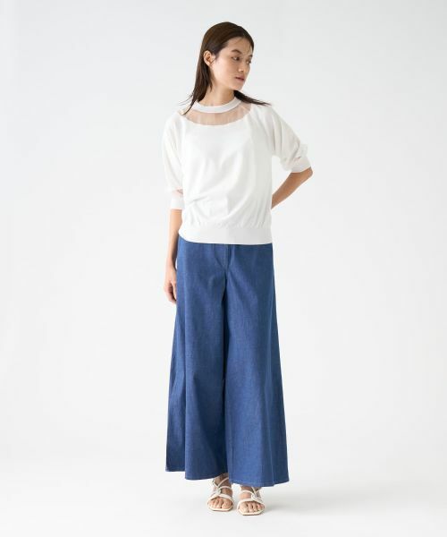 LANVIN COLLECTION / ランバン コレクション ニット・セーター | シアーブロッキングニットトップス | 詳細6