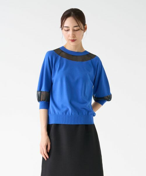 LANVIN COLLECTION / ランバン コレクション ニット・セーター | シアーブロッキングニットトップス | 詳細8