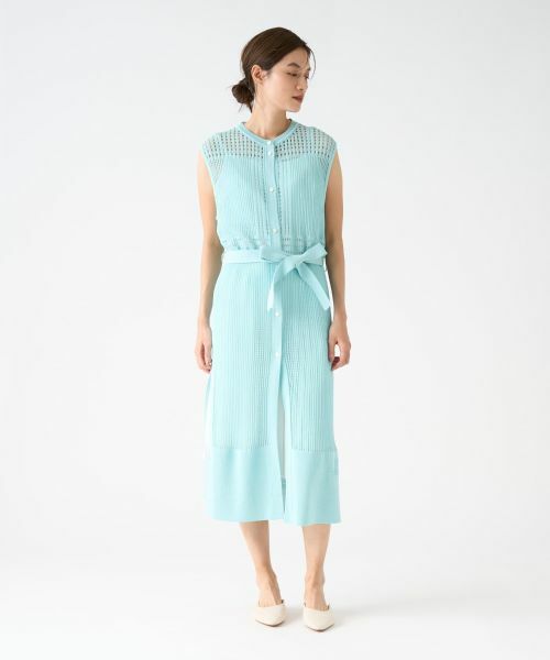 LANVIN COLLECTION / ランバン コレクション ニット・セーター | アイレットロングニットベスト | 詳細11