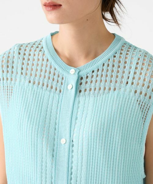 LANVIN COLLECTION / ランバン コレクション ニット・セーター | アイレットロングニットベスト | 詳細12