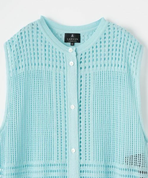 LANVIN COLLECTION / ランバン コレクション ニット・セーター | アイレットロングニットベスト | 詳細15