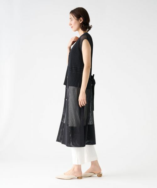 LANVIN COLLECTION / ランバン コレクション ニット・セーター | アイレットロングニットベスト | 詳細2