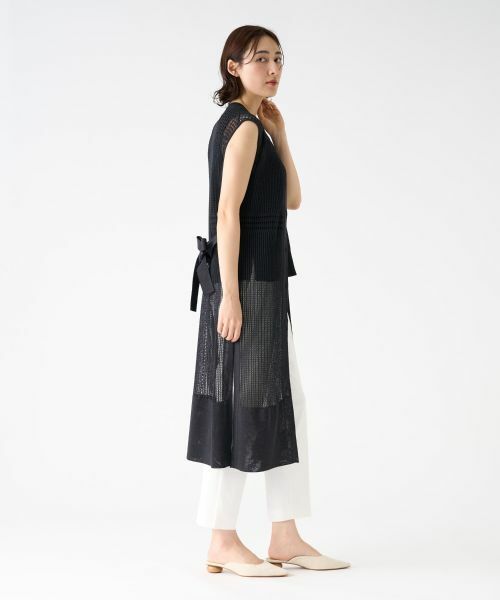 LANVIN COLLECTION / ランバン コレクション ニット・セーター | アイレットロングニットベスト | 詳細4