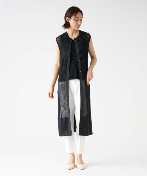 LANVIN COLLECTION / ランバン コレクション ニット・セーター | アイレットロングニットベスト | 詳細5