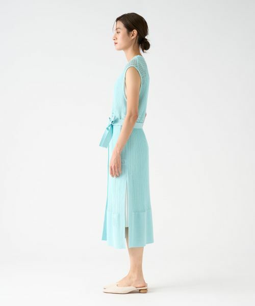 LANVIN COLLECTION / ランバン コレクション ニット・セーター | アイレットロングニットベスト | 詳細8