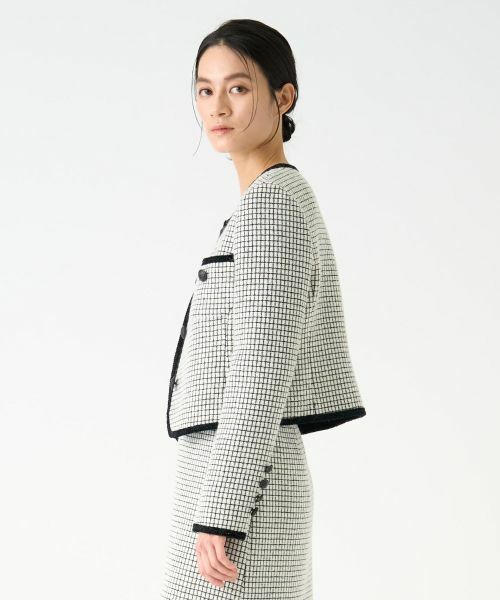 LANVIN COLLECTION / ランバン コレクション テーラードジャケット | ブロックツイードジャケット | 詳細1