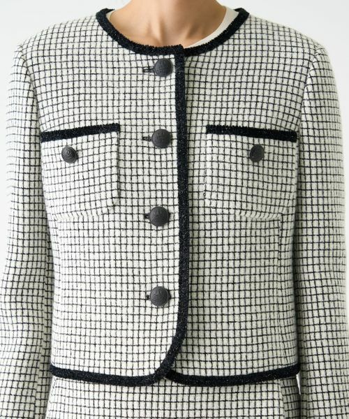 LANVIN COLLECTION / ランバン コレクション テーラードジャケット | ブロックツイードジャケット | 詳細5