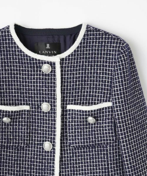 LANVIN COLLECTION / ランバン コレクション テーラードジャケット | ブロックツイードジャケット | 詳細7