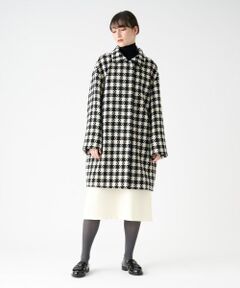 LANVIN collection 黒に白ドット シンプルキュート コート 美品 LANVIN collection 黒に白ドット シンプルキュート コート 美品