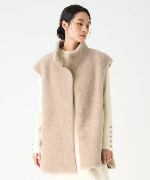 LANVIN COLLECTION / ランバン コレクション テーラードジャケット | ウールファーベスト | 詳細1