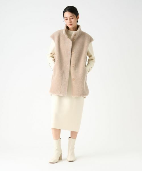 LANVIN COLLECTION / ランバン コレクション テーラードジャケット | ウールファーベスト | 詳細5