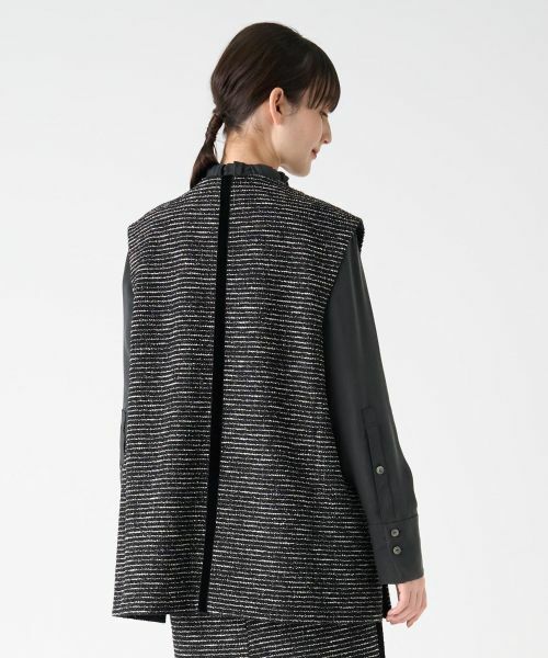 LANVIN COLLECTION / ランバン コレクション テーラードジャケット | ネップボーダージレ | 詳細3